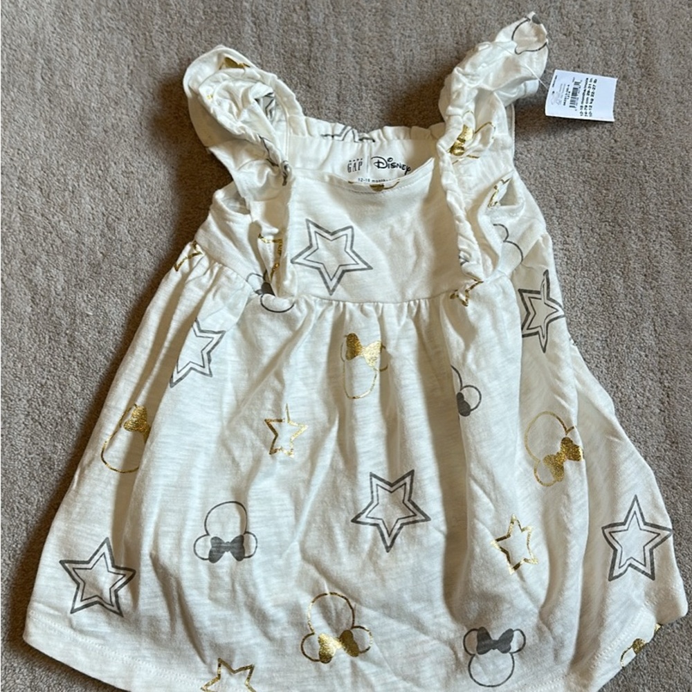 NWT GAP Disney Baby Dress with Minnie Mouse and Stars for Baby Girl 12-18M